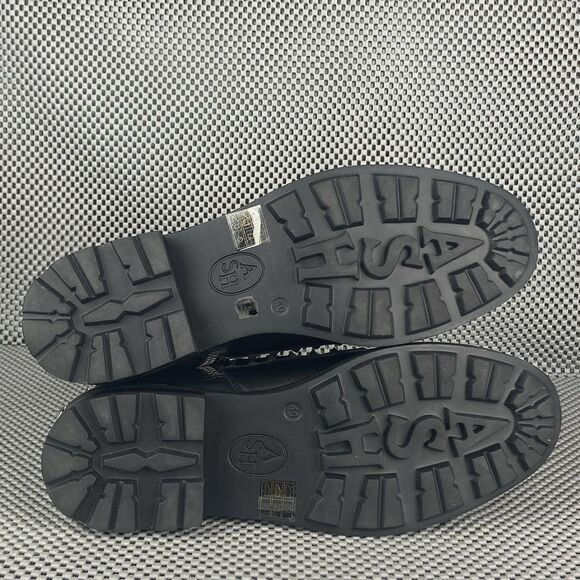 ASH Wolf Studded Combat Boots Womens Size 40 Black Leather Casual Lace Up - Picture 11 of 13